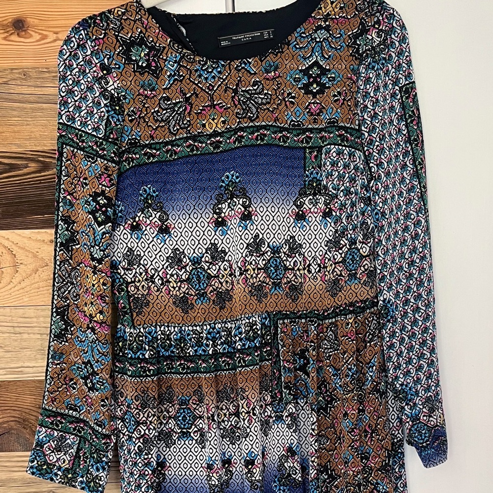 Zara Tapestry Print Folklore Midi Dress - Picture 3 of 4